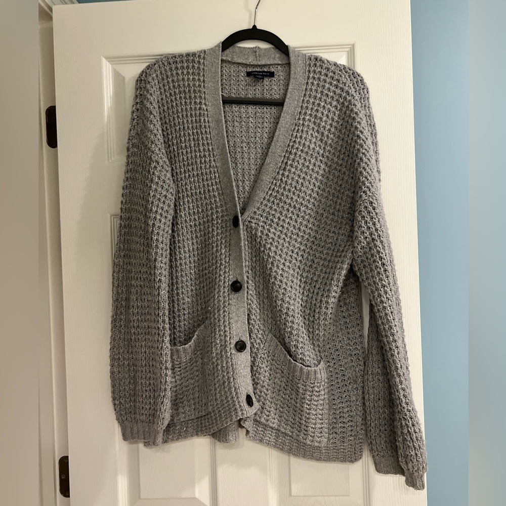 Grey Knitted American Eagle Sweater